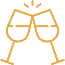 Original gold wine glasses illustration