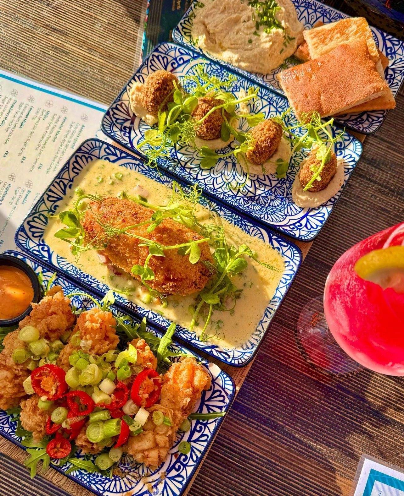 Selection of freshly served tapas dishes